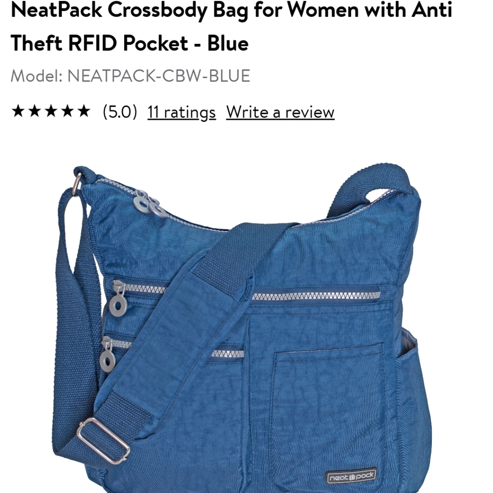 !!SALE!!   NWOT Blue Crossbody Bag w/ RFID